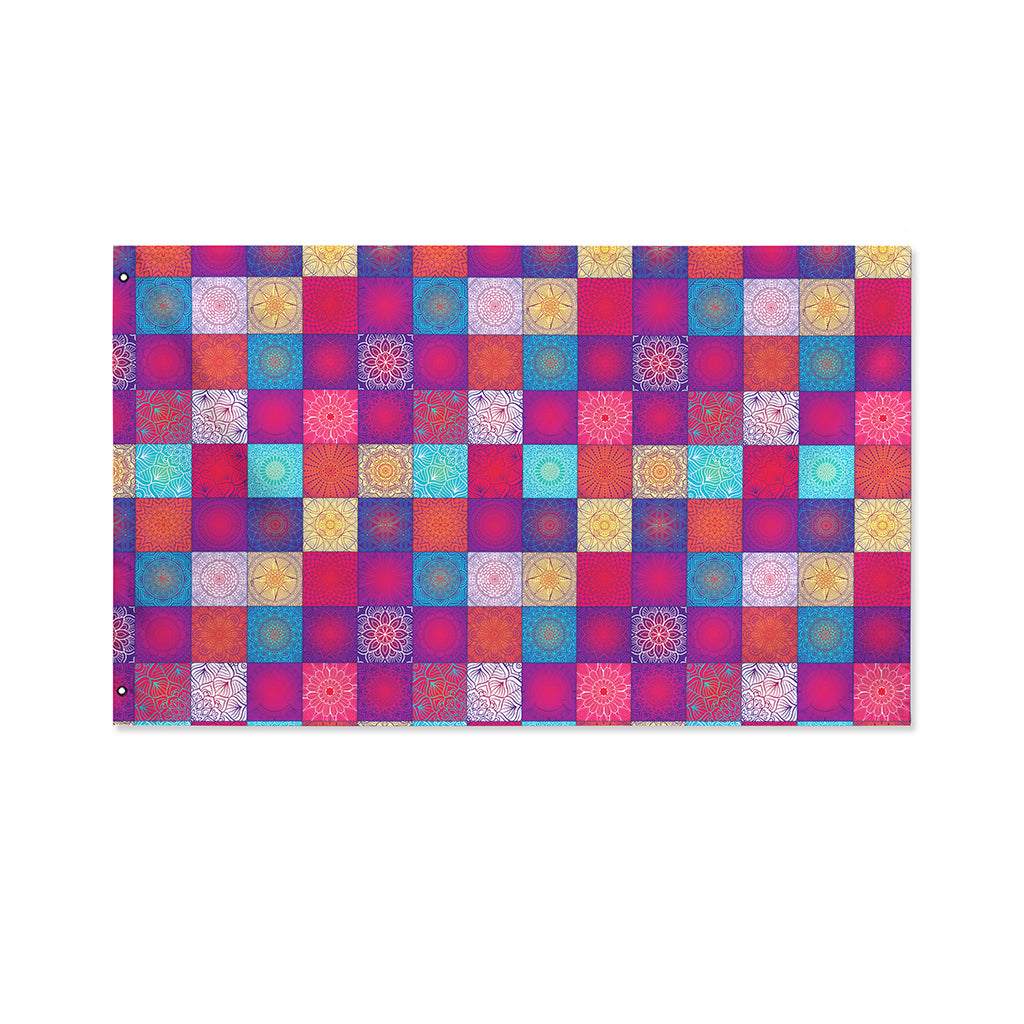 Boho Mandala Patchwork Pattern Print Polyester Flag