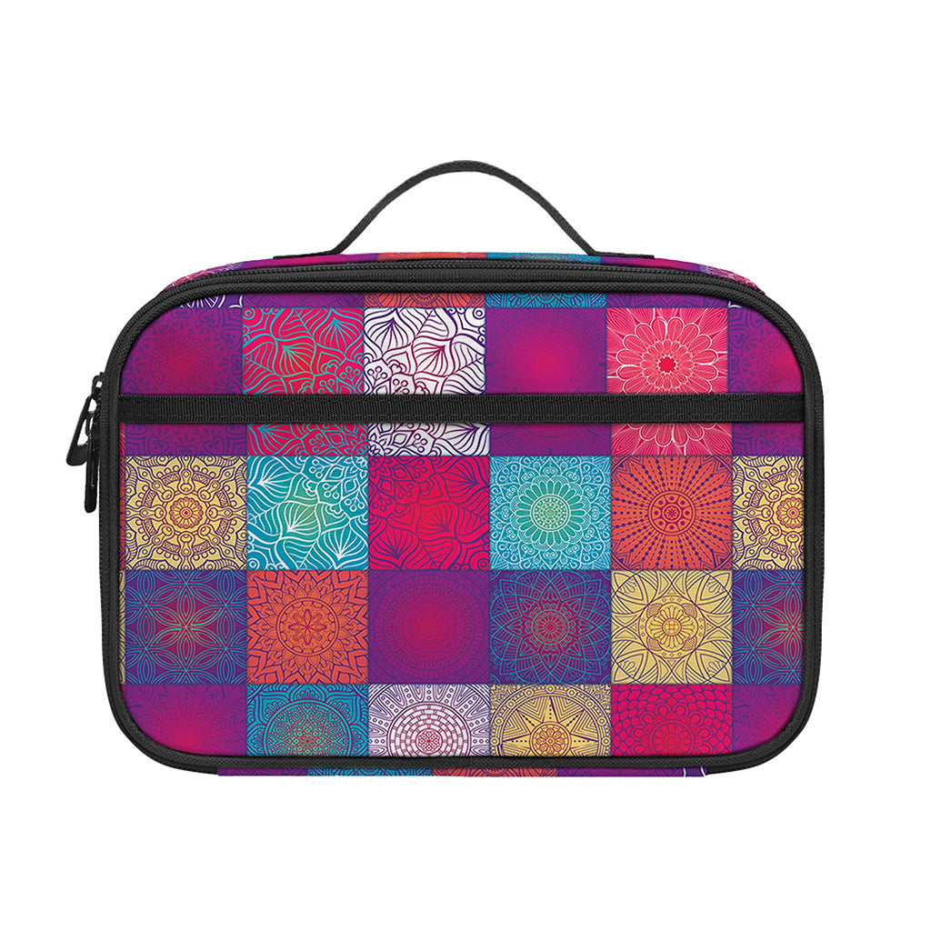 Boho Mandala Patchwork Pattern Print Portable Lunch Bag