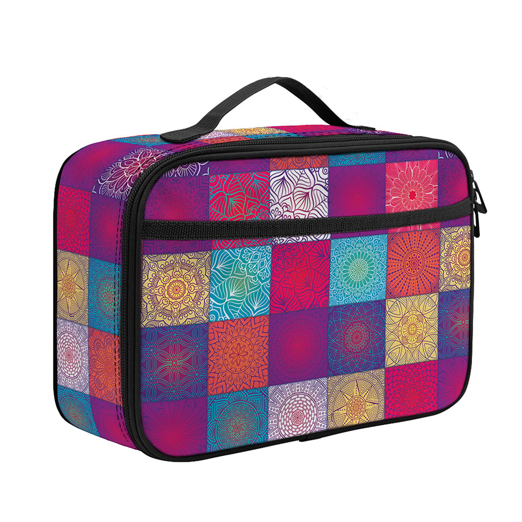 Boho Mandala Patchwork Pattern Print Portable Lunch Bag