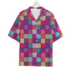 Boho Mandala Patchwork Pattern Print Rayon Hawaiian Shirt