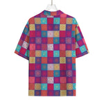 Boho Mandala Patchwork Pattern Print Rayon Hawaiian Shirt