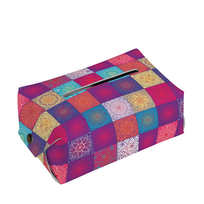 Boho Mandala Patchwork Pattern Print Rectangle Tissue Box Cover