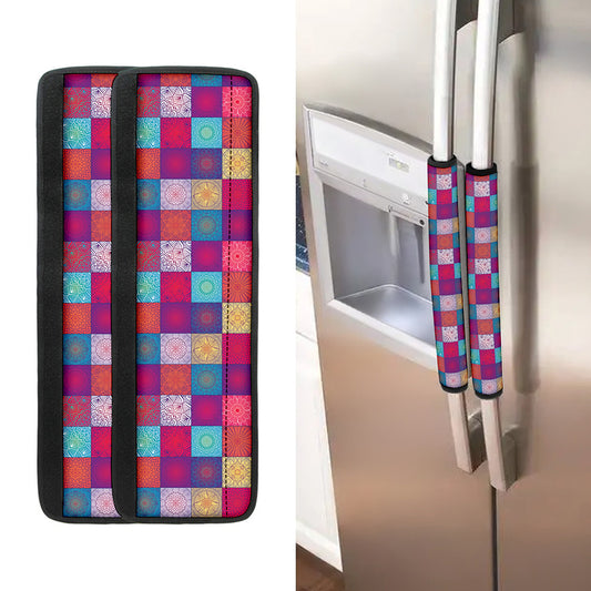 Boho Mandala Patchwork Pattern Print Refrigerator Handle Covers