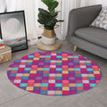 Boho Mandala Patchwork Pattern Print Round Rug