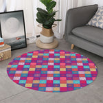 Boho Mandala Patchwork Pattern Print Round Rug
