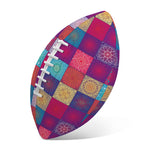 Boho Mandala Patchwork Pattern Print Rugby Ball