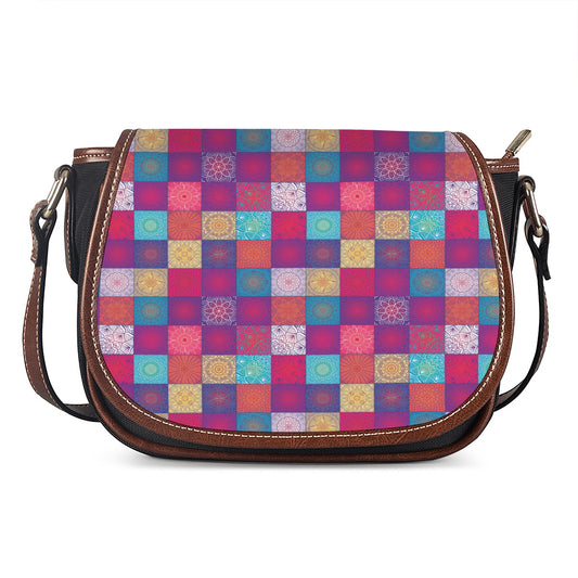 Boho Mandala Patchwork Pattern Print Saddle Bag