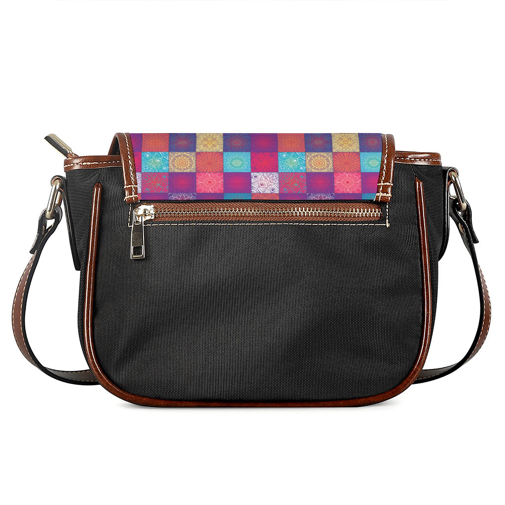 Boho Mandala Patchwork Pattern Print Saddle Bag