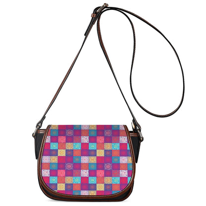 Boho Mandala Patchwork Pattern Print Saddle Bag