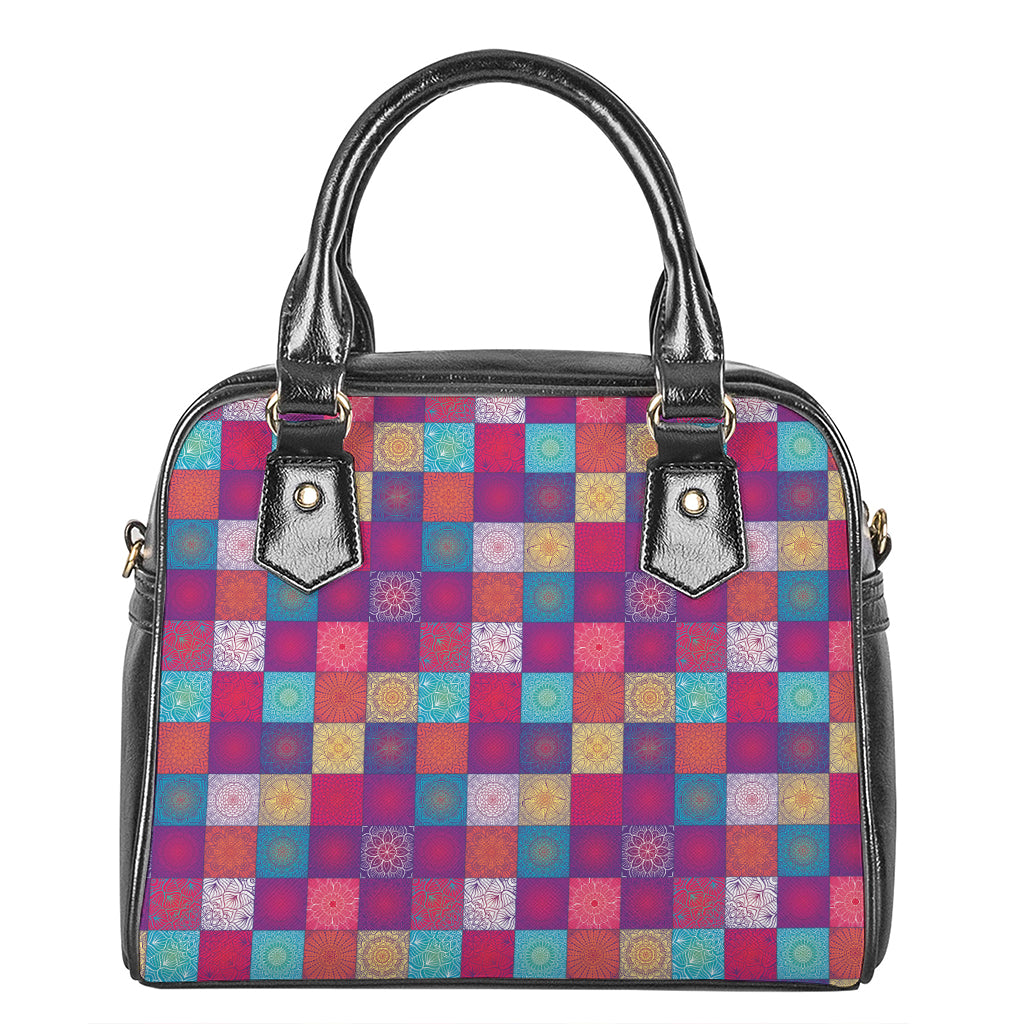 Boho Mandala Patchwork Pattern Print Shoulder Handbag