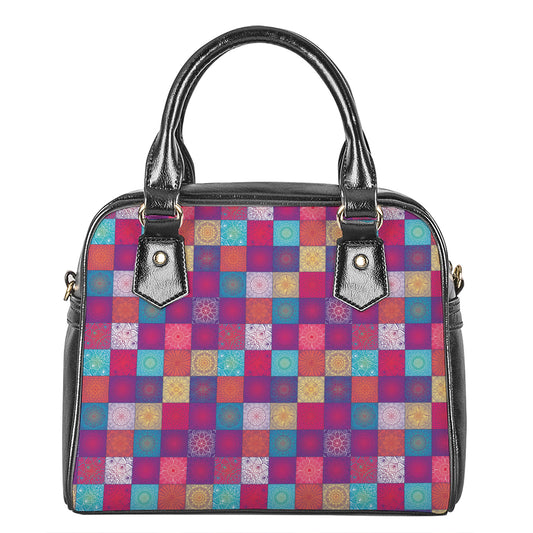 Boho Mandala Patchwork Pattern Print Shoulder Handbag
