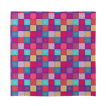 Boho Mandala Patchwork Pattern Print Silk Bandana