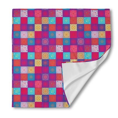 Boho Mandala Patchwork Pattern Print Silk Bandana