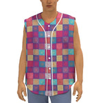 Boho Mandala Patchwork Pattern Print Sleeveless Baseball Jersey