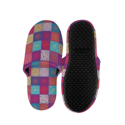Boho Mandala Patchwork Pattern Print Slippers