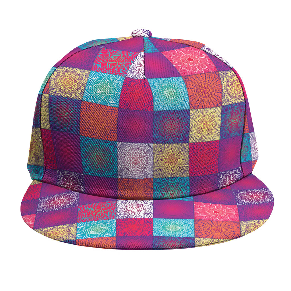 Boho Mandala Patchwork Pattern Print Snapback Cap