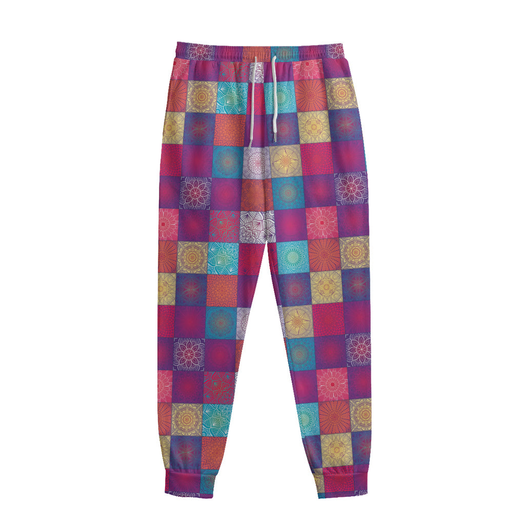 Boho Mandala Patchwork Pattern Print Sweatpants