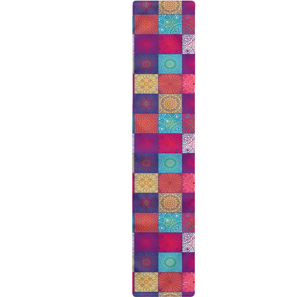 Boho Mandala Patchwork Pattern Print Table Runner
