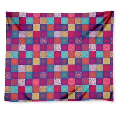 Boho Mandala Patchwork Pattern Print Tapestry