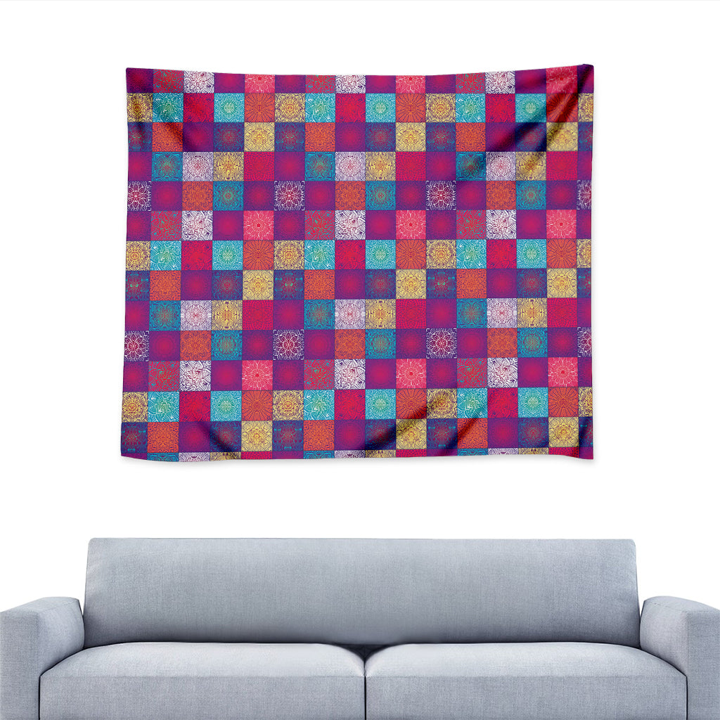 Boho Mandala Patchwork Pattern Print Tapestry
