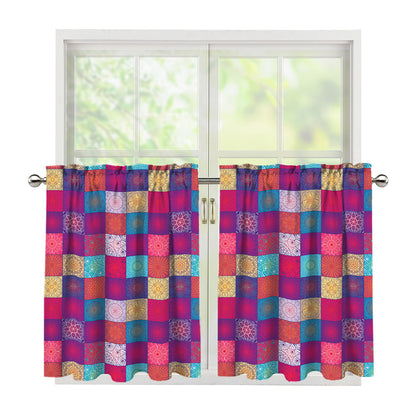 Boho Mandala Patchwork Pattern Print Tier Curtains