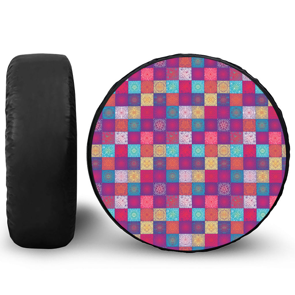 Boho Mandala Patchwork Pattern Print Tire Cover