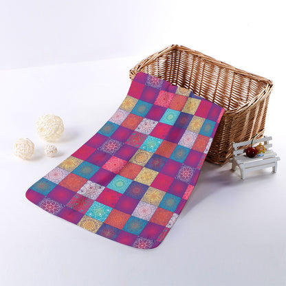 Boho Mandala Patchwork Pattern Print Towel
