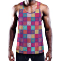 Boho Mandala Patchwork Pattern Print Men's Workout Tank Top
