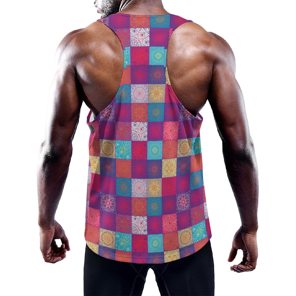 Boho Mandala Patchwork Pattern Print Training Tank Top