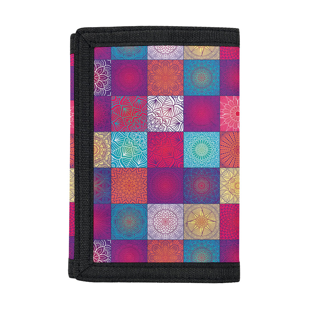 Boho Mandala Patchwork Pattern Print Trifold Wallet