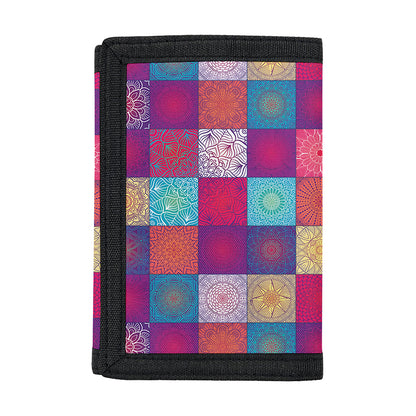 Boho Mandala Patchwork Pattern Print Trifold Wallet