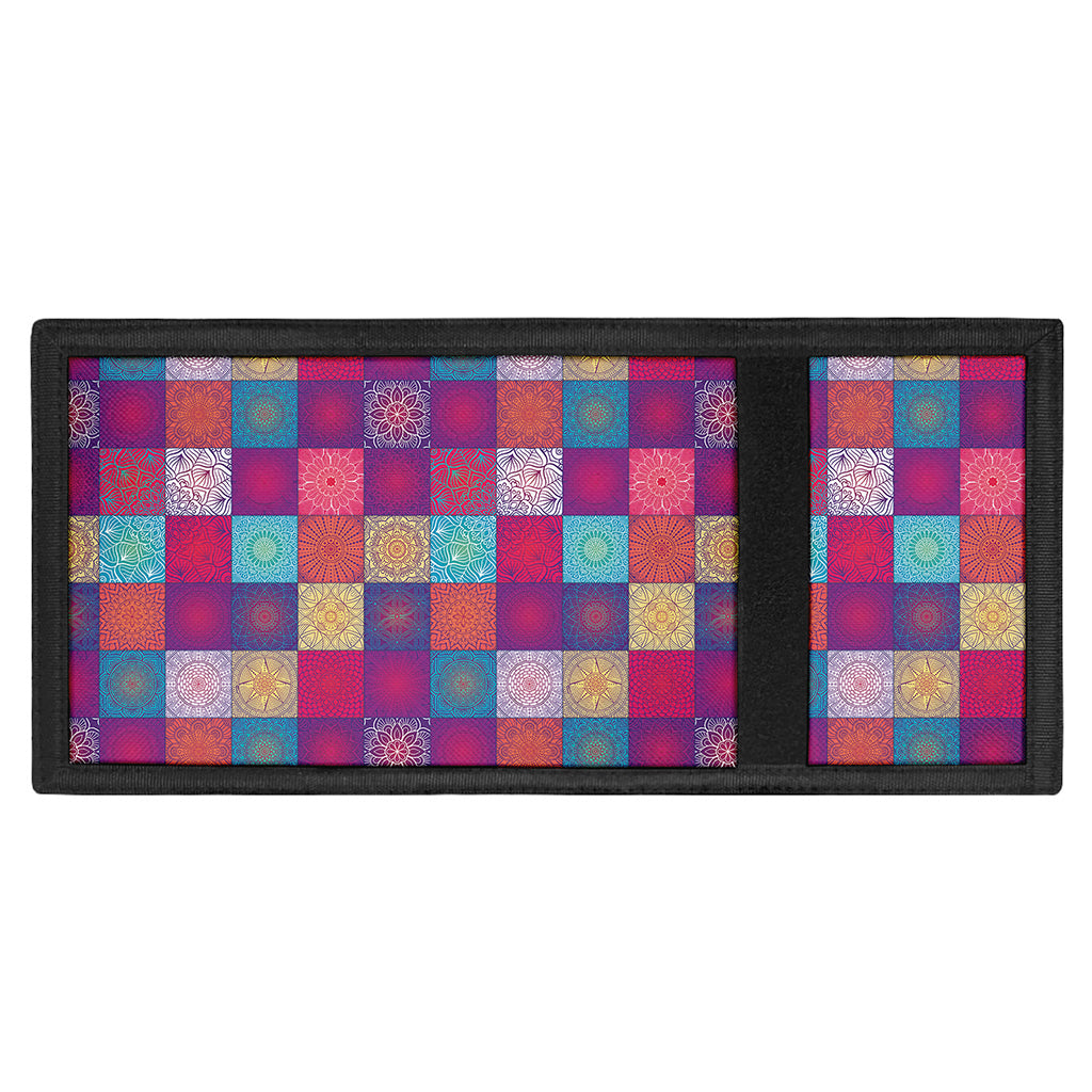 Boho Mandala Patchwork Pattern Print Trifold Wallet
