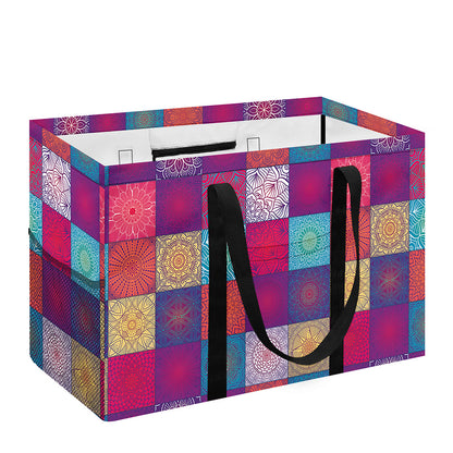 Boho Mandala Patchwork Pattern Print Utility Tote Bag