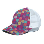 Boho Mandala Patchwork Pattern Print White Mesh Trucker Cap