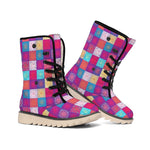 Boho Mandala Patchwork Pattern Print Winter Boots