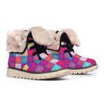 Boho Mandala Patchwork Pattern Print Winter Boots