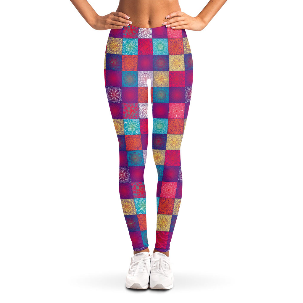 Boho Mandala Patchwork Pattern Print Women's Leggings