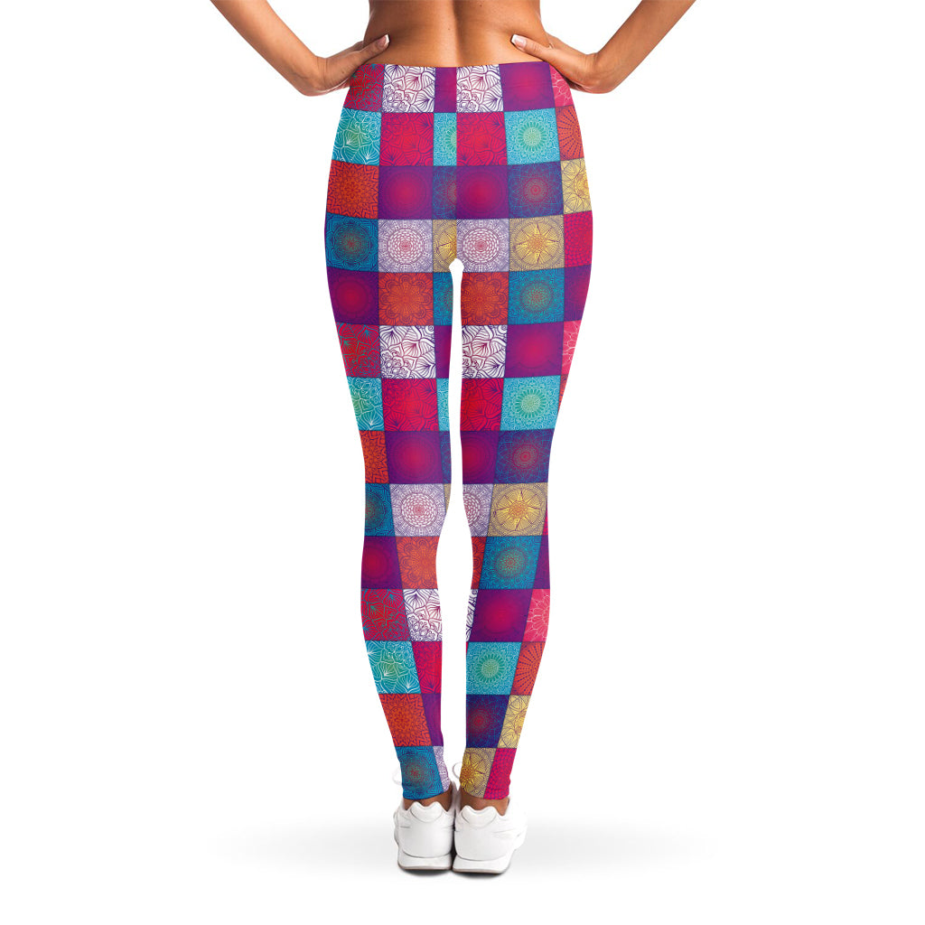 Boho Mandala Patchwork Pattern Print Women's Leggings