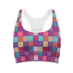 Boho Mandala Patchwork Pattern Print Women's Sports Bra