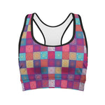 Boho Mandala Patchwork Pattern Print Women's Sports Bra