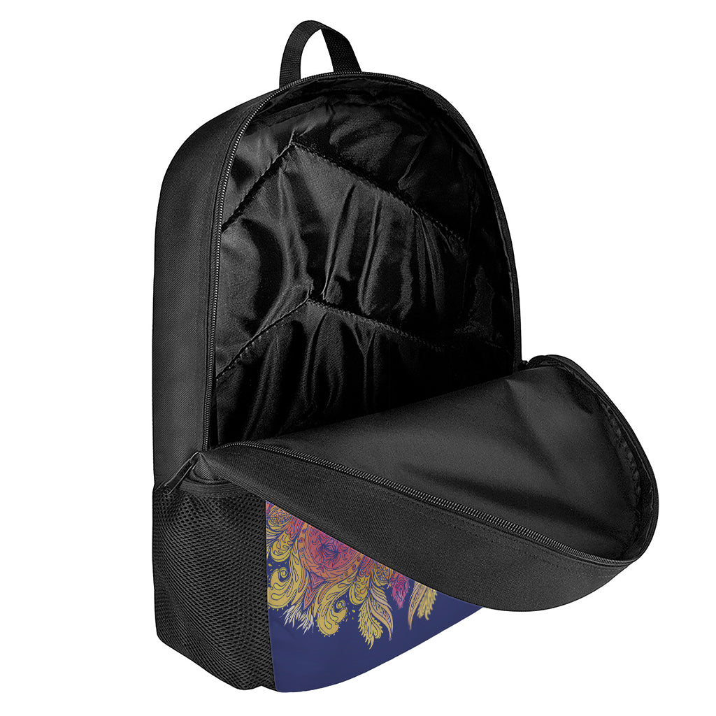 Boho Om Mandala Print 17 Inch Backpack