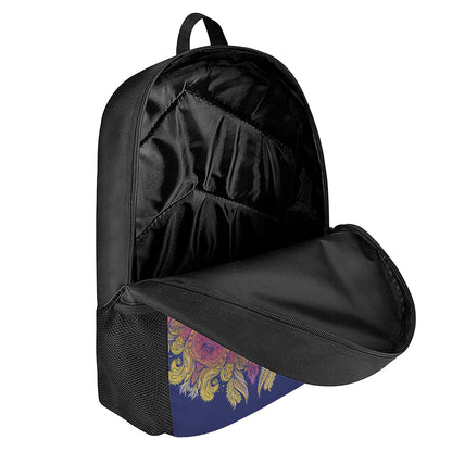 Boho Om Mandala Print 17 Inch Backpack