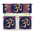 Boho Om Mandala Print 3 Piece Kitchen Curtains