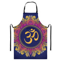 Boho Om Mandala Print Bib Apron With Pocket