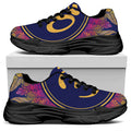 Boho Om Mandala Print Black Chunky Shoes