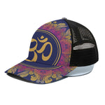 Boho Om Mandala Print Black Mesh Trucker Cap