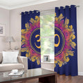 Boho Om Mandala Print Dimout Grommet Curtains
