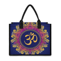 Boho Om Mandala Print Canvas Tote Bag