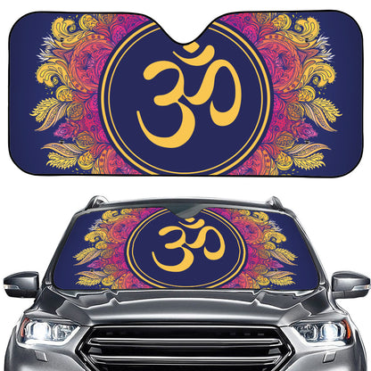 Boho Om Mandala Print Car Windshield Sun Shade