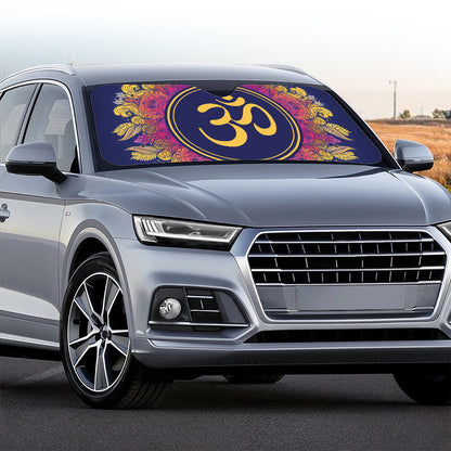 Boho Om Mandala Print Car Windshield Sun Shade